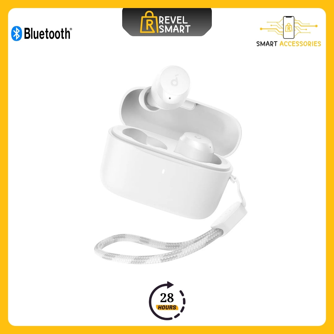 Soundcore, Wireless Earbuds, Version A20i, Supports Bluetooth 5.3, Playtime up to 28 Hours, Color White