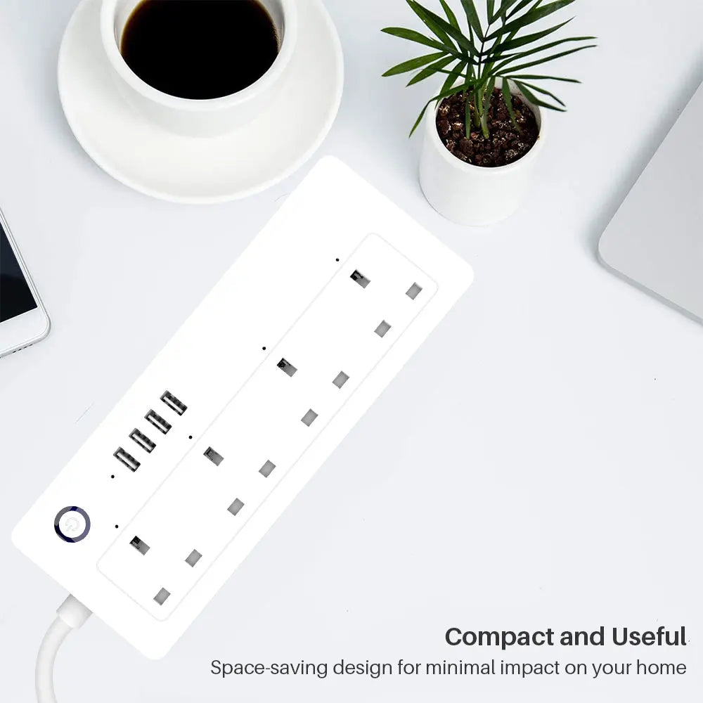 Smart Power Strip WiFi, With 4 AC Socket, And With 4 USB, maxload 13A