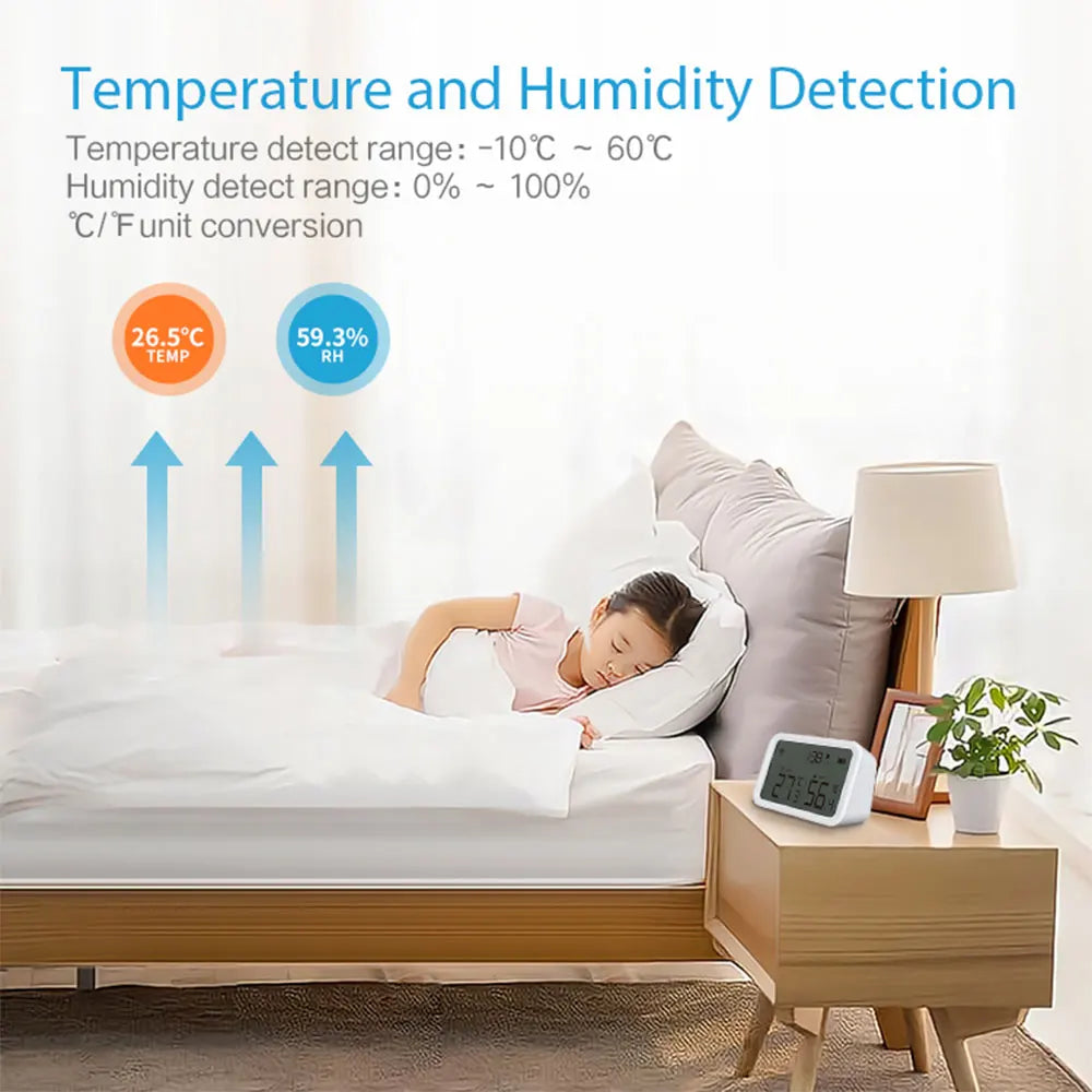 Temperature Humidity Sensor Wi-Fi, With Screen