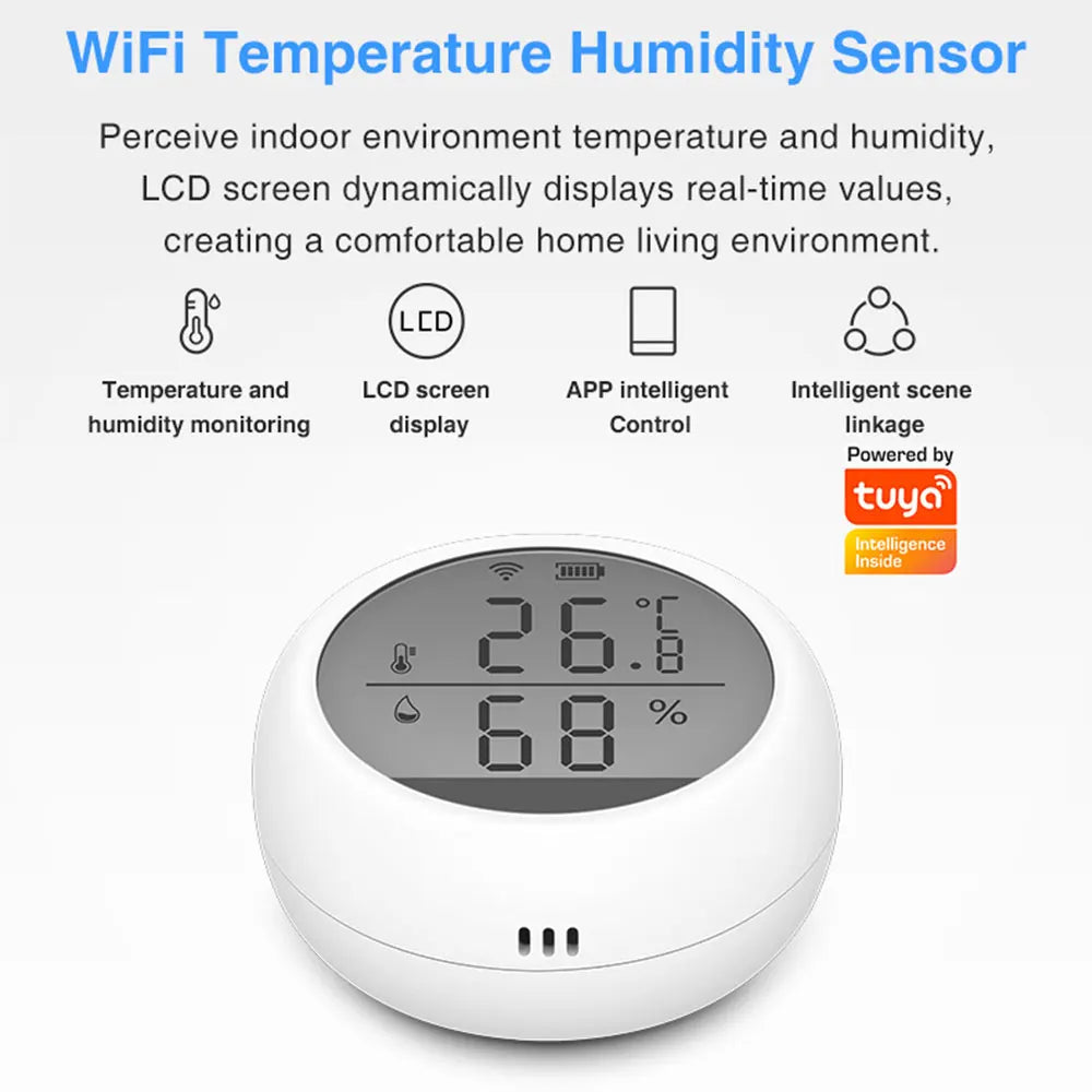 Temperature Humidity Sensor Wi-Fi, With Screen, With Buzzer