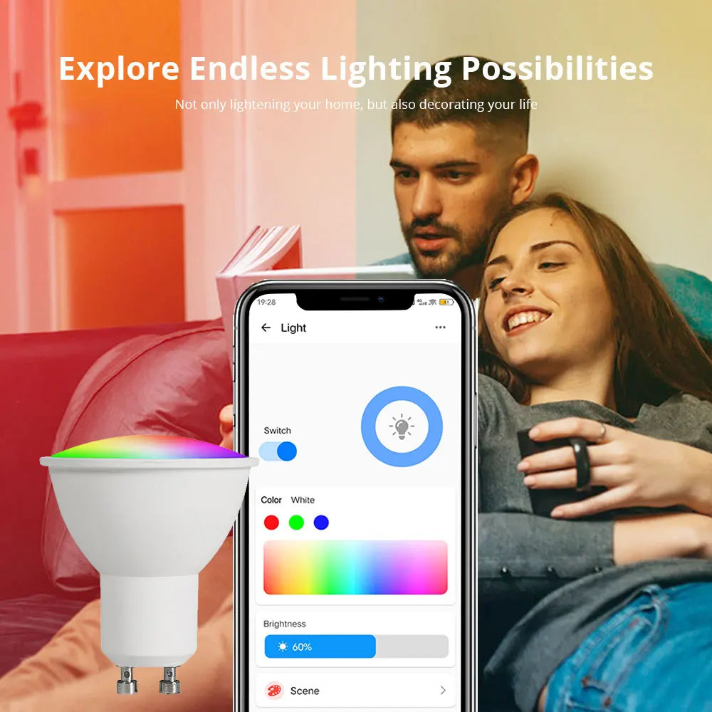 Smart Lighting Wi-Fi, LED, Lamp GU10, Multiple colors