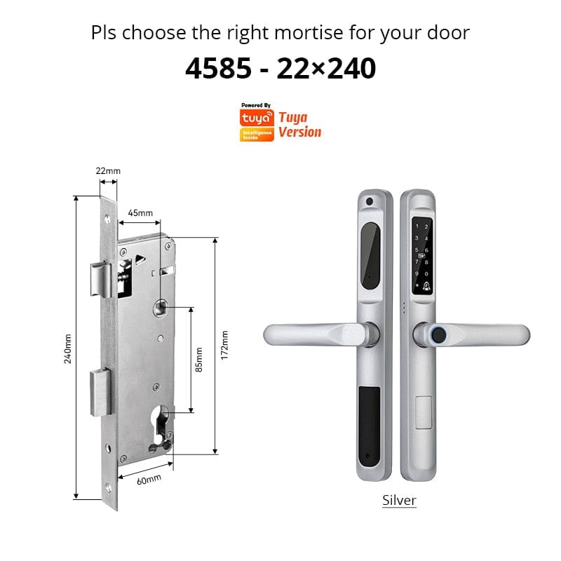 YRHAND A6 TYS4585 Smart Door Lock from YRHAND  Made of Aluminum Silver Color