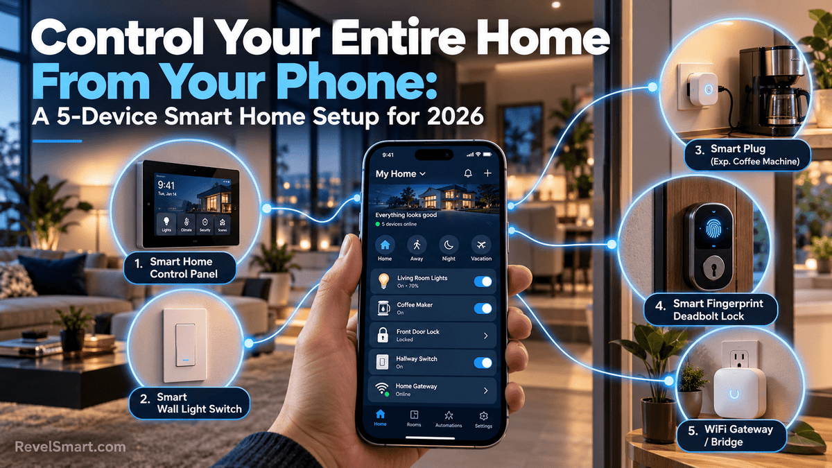 Control Your Entire Home From Your Phone: A 5-Device Smart Home Setup for 2026 - Revel Smart