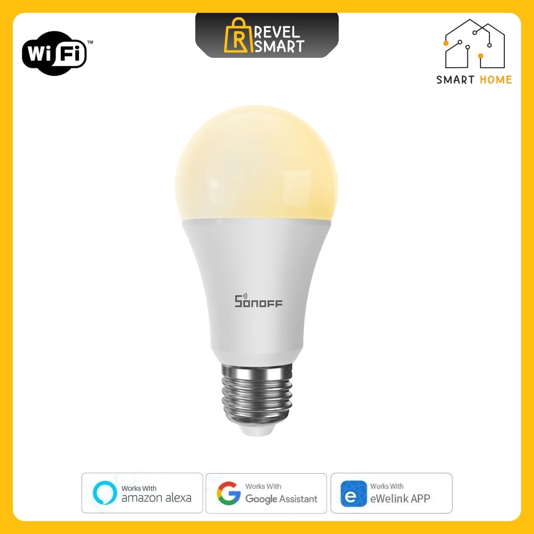 إضاءة ذكية واي فاي من SONOFF، LED، مصباح E27، إصدار B02-BL-A60، ألوان مزدوجة باردة ودافئة