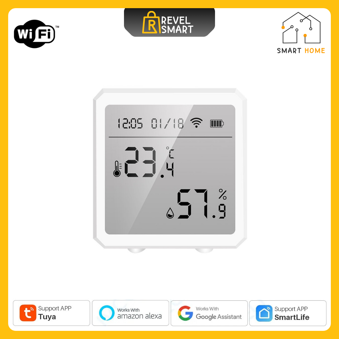Temperature Humidity Sensor Wi-Fi, With LED Display Backlight