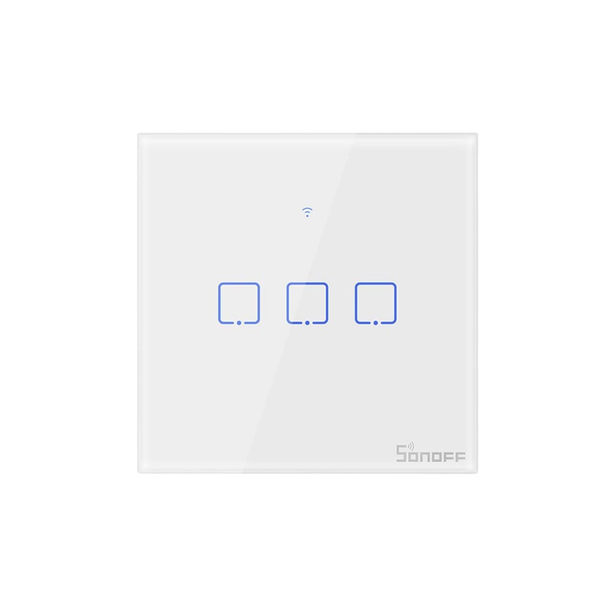 Sonoff T1 UK Plug 86 -tyypin älykosketusseinävalokytkin, karkaistu kosketuslasipaneeli, tukee WiFi/RF/APP/kosketusohjausta