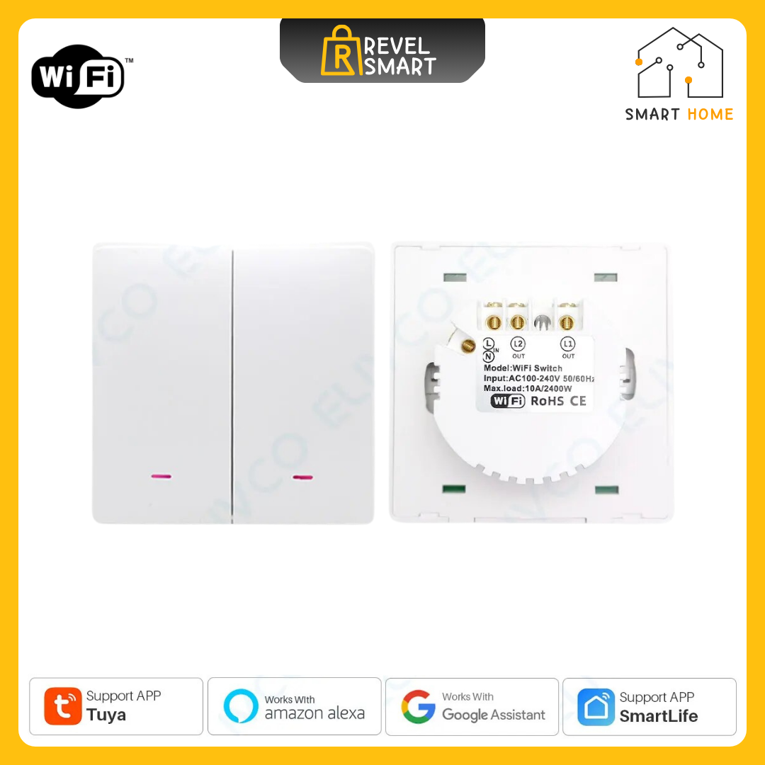 Smart Wall Light Switches, Supports WIFI, maxload 2400W