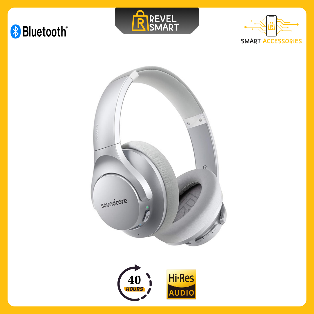 Soundcore, Wireless Over Ear, Version Life Q20, Supports Bluetooth 5.0, Playtime up to 40 Hours, Color Silver