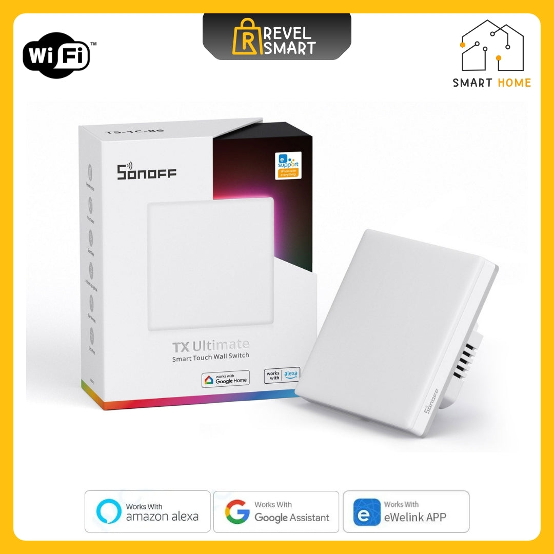 Smart Wall Switch, From SONOFF, T5 version, Supports WIFI, Maxload 5A, With side lighting