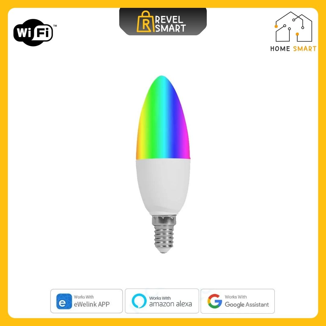 إضاءة ذكية واي فاي، LED، لمبة E14، ألوان متعددة