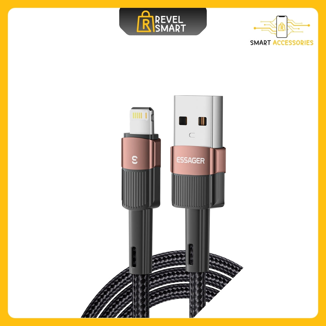 Charge Cable USB A To Lightning, From Essager, Color Brown