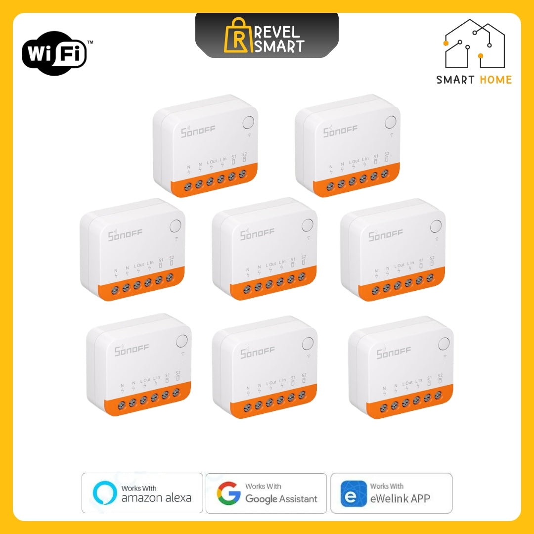 وحدة تبديل ذكية، من SONOFF، تدعم شبكة Wi-Fi اللاسلكية، إصدار MINIR4 MINI، أقصى حمل 10 أمبير، تدعم تحويل المفتاح العادي إلى مفتاح ذكي، 8 قطع