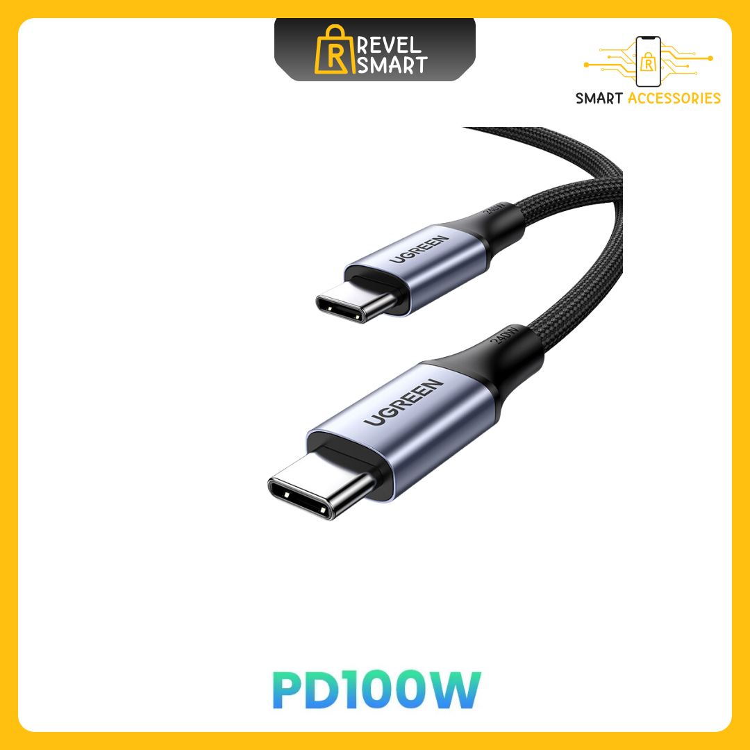 كابل الطاقة يوجرين 100 واط USB من النوع C PD3.0