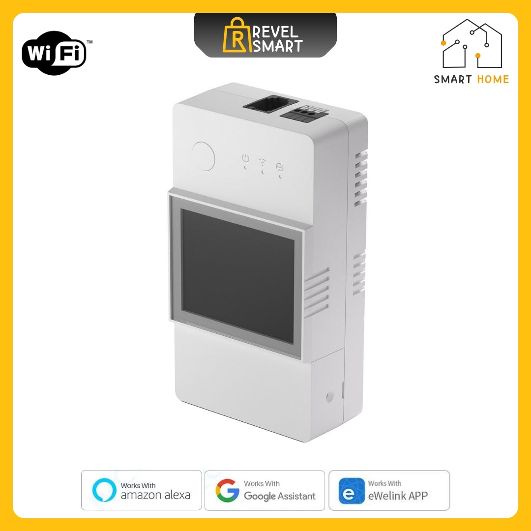 مستشعر درجة الحرارة والرطوبة واي فاي، من SONOFF، إصدار THR320D، مع شاشة LCD، أقصى حمل 20 أمبير