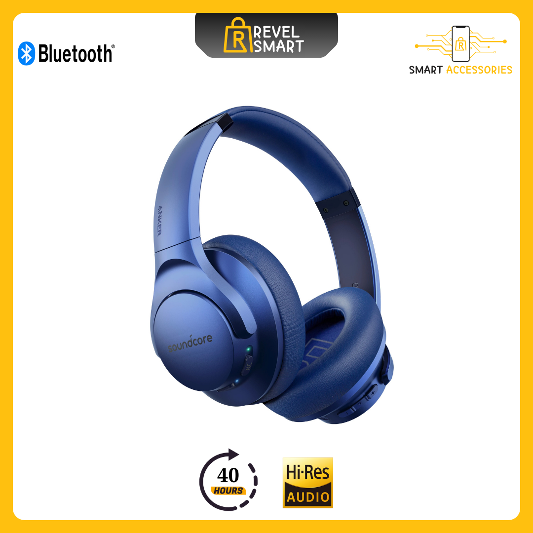 Soundcore, Wireless Over Ear, Version Life Q20, Supports Bluetooth 5.0, Playtime up to 40 Hours, Color Blue
