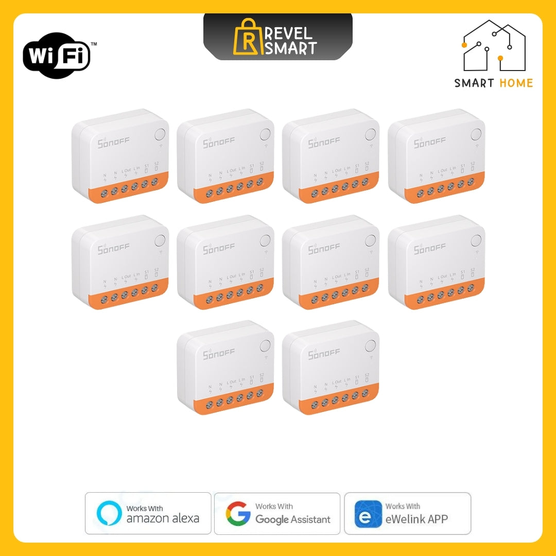 وحدة تبديل ذكية، من SONOFF، تدعم شبكة Wi-Fi اللاسلكية، إصدار MINIR4 MINI، أقصى حمل 10 أمبير، تدعم تحويل المفتاح العادي إلى مفتاح ذكي، 10 قطع