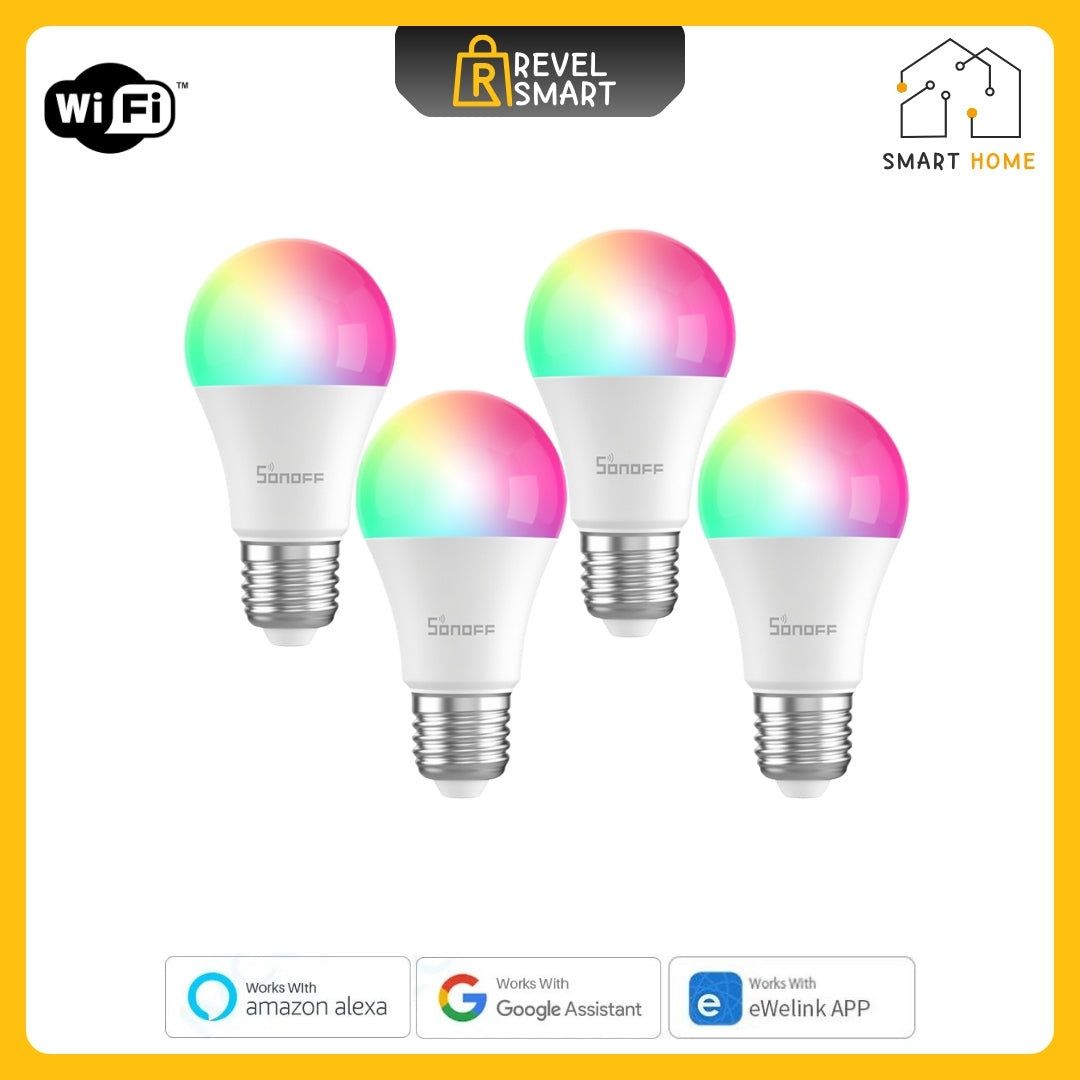 إضاءة ذكية واي فاي، إصدار B05-BL-A60، مصباح E27، باهت، LED، 4 قطع، من SONOFF