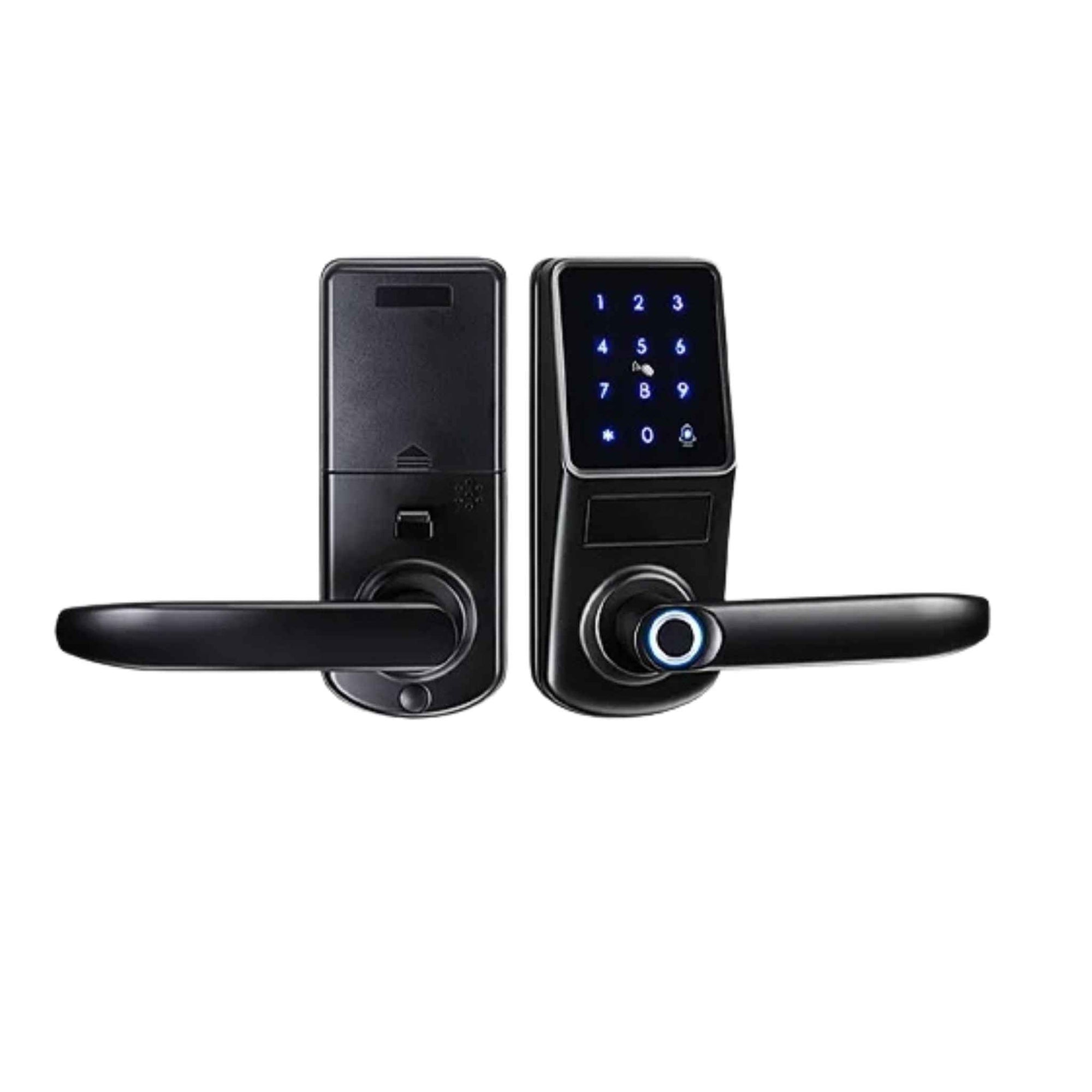 TTLock fingerprint smart door lock with touchscreen keypad and M1 card access for home apartment hotel
