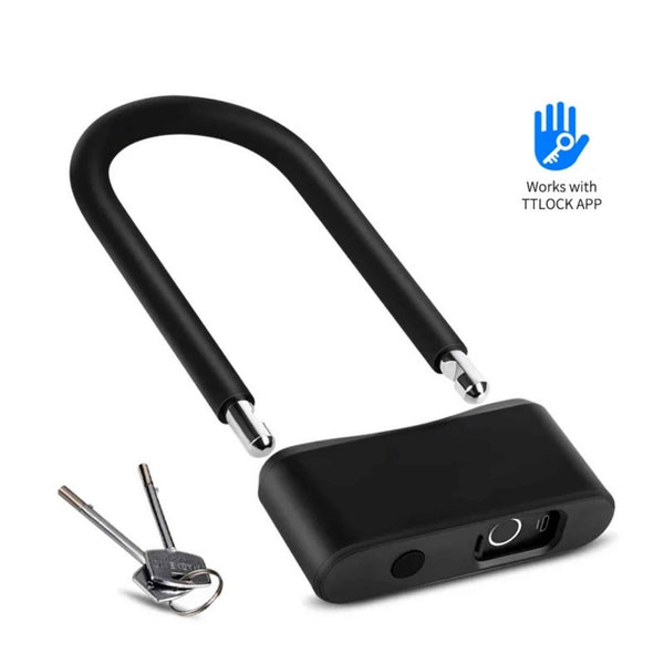 TTLock fingerprint smart U-shape bike lock waterproof heavy duty USB rechargeable for scooter motorcycle

