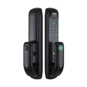 TTLock electronic mortise smart door lock with fingerprint keypad password and IC card access for wooden doors
