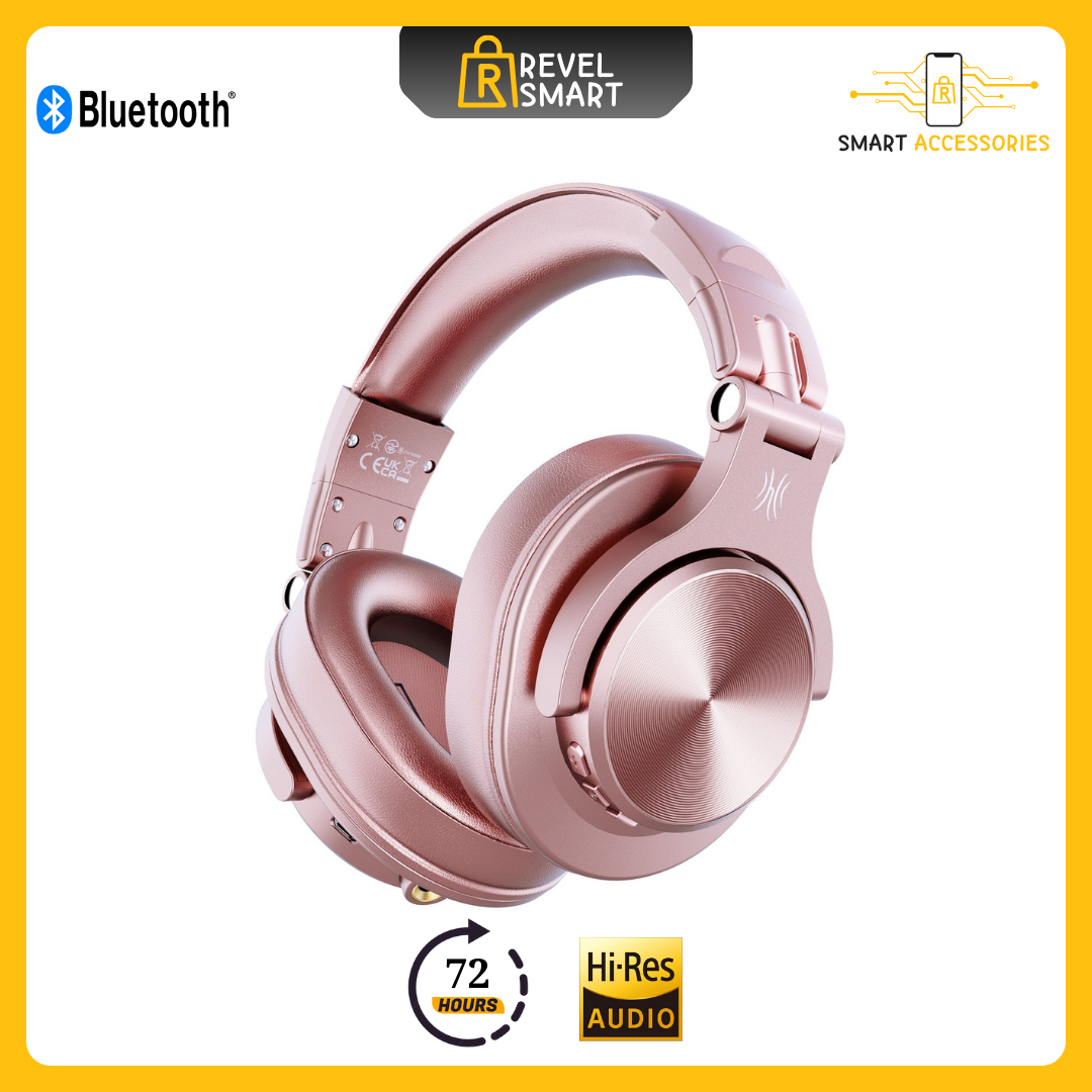 OneOdio Wireless Headphone, Version A70, Supports Bluetooth 5.2, Playtime up to 72 Hours, Color Rose Gold