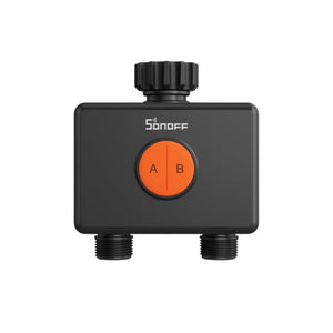 SONOFF Hydro DUO dual-zone Zigbee smart water valve with two outlets, flow meter and brass inlet