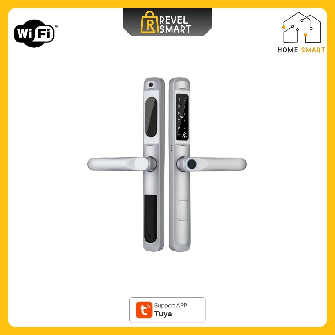 Smart Door Lock from YRHAND  Made of Aluminum Silver Color