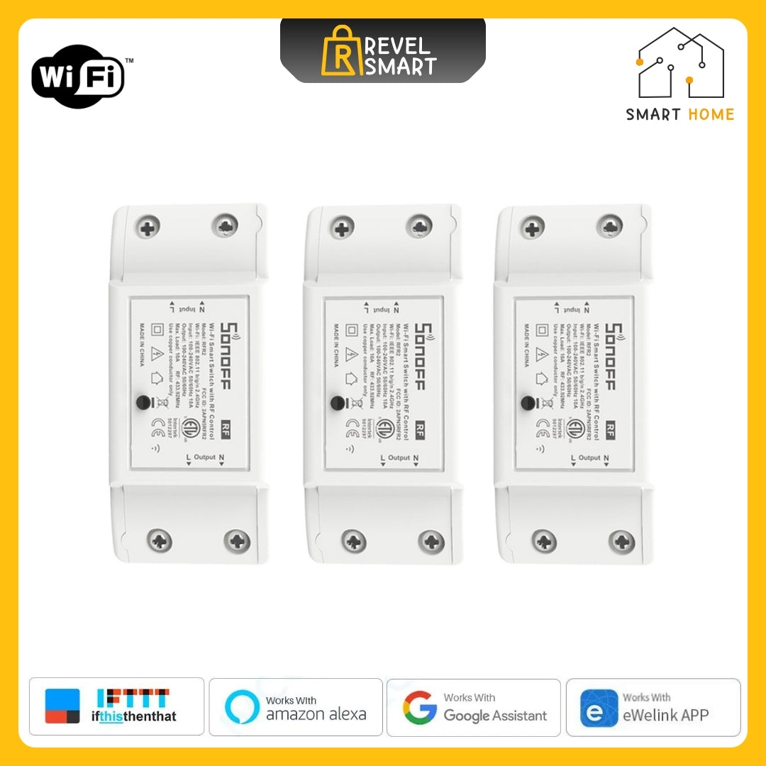 Switch Module Smart, From SONOFF, Support RF Wifi Wireless, maxload 10A, Support Convert Ordinary Switch to Smart Switch 3pcs RF