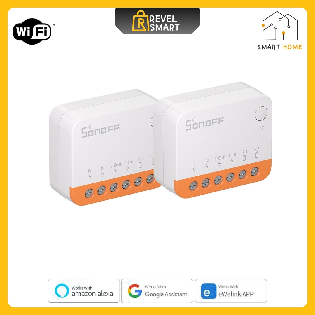 وحدة تبديل ذكية، من SONOFF، تدعم شبكة Wi-Fi اللاسلكية، إصدار MINIR4 MINI، أقصى حمل 10 أمبير، تدعم تحويل المفتاح العادي إلى مفتاح ذكي، قطعتان