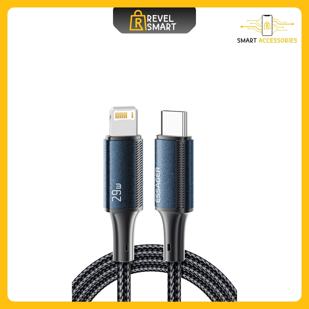 Charge Cable Type C To Lightning, PD 29W, From Essager, Color Blue