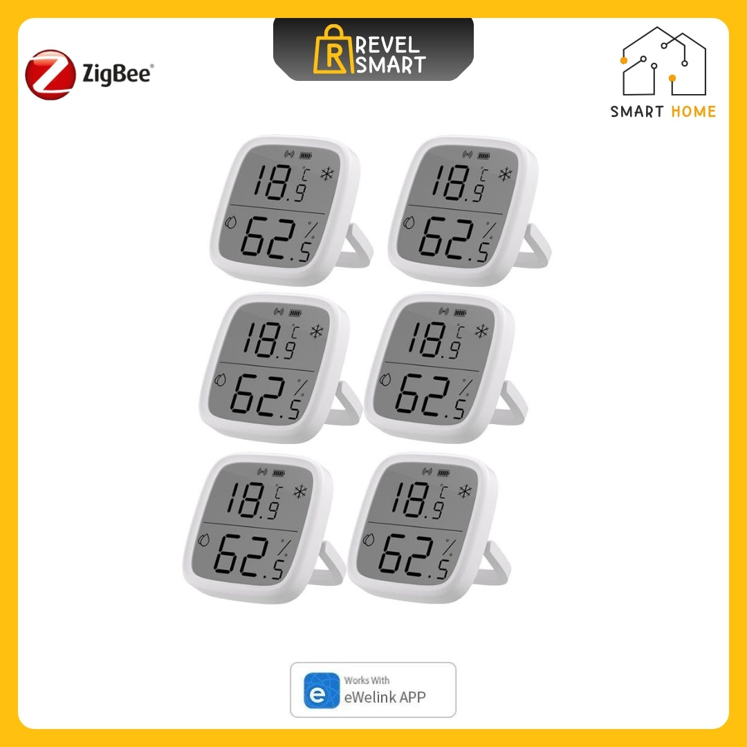 Temperature Humidity Sensor ZigBee, From SONOFF, SNZB-02D version, With LCD Screen, 6 pieces