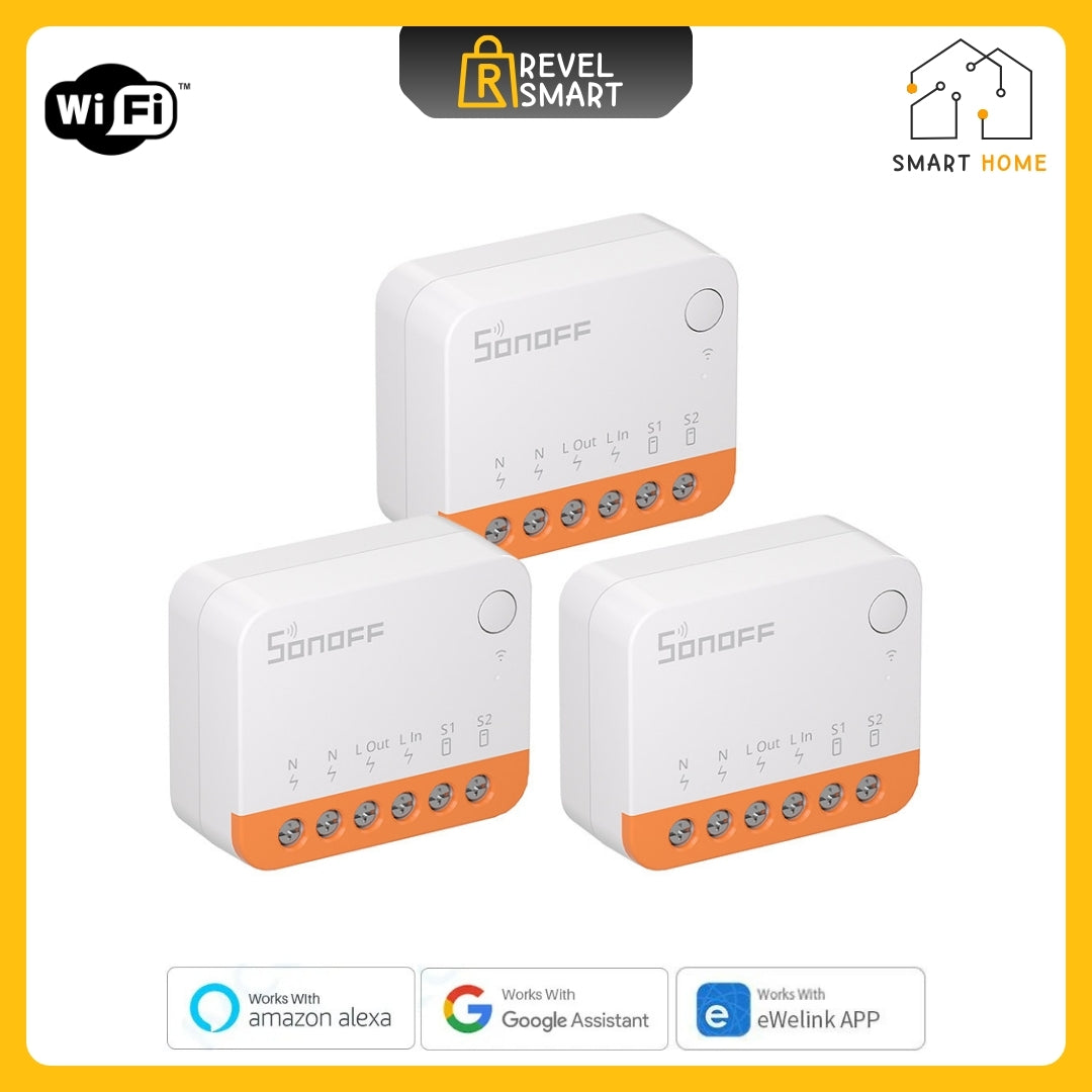 وحدة تبديل ذكية، من SONOFF، تدعم شبكة Wi-Fi اللاسلكية، إصدار MINIR4 MINI، أقصى حمل 10 أمبير، تدعم تحويل المفتاح العادي إلى مفتاح ذكي، 3 قطع