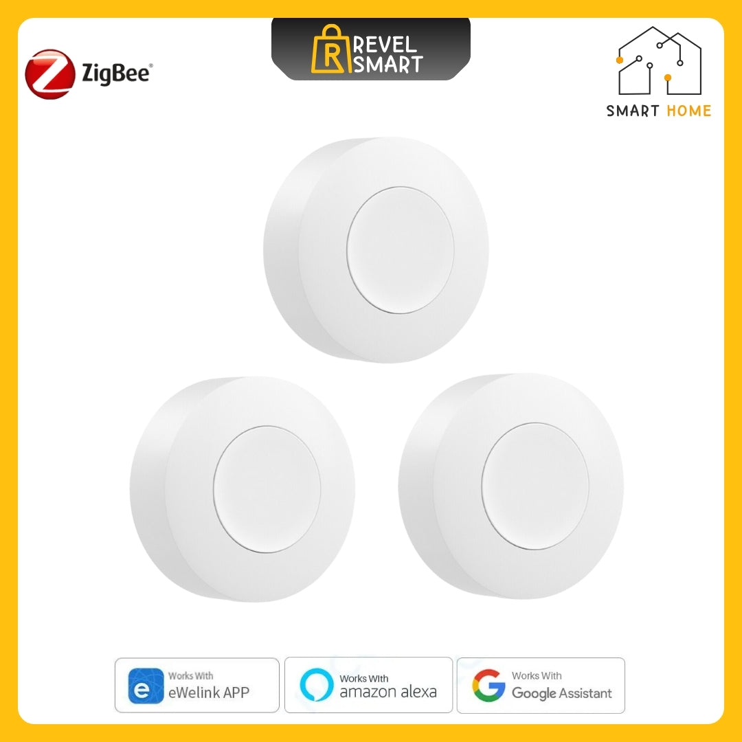 Smart Switch Button, Zigbee Wireless, From SONOFF, SNZB-01P Version, 3 pieces