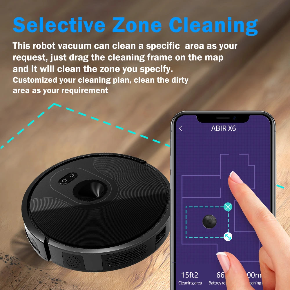 ABIR X6 Robot Vacuum Cleaner with Triple Navigation and Advanced SLAM Technology - Revel Smart