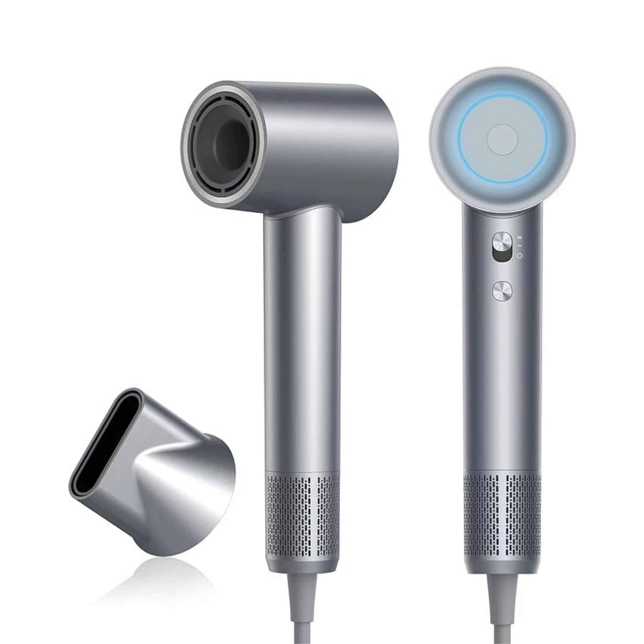 ABIR High-Speed Hair Dryer showcasing 360° rotating nozzle and advanced ionic technology for smooth, shiny hair.