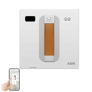 ABIR WD8 Smart Window Cleaning Robot with SLAM 4.0 System, Dual Ultrasonic Water Spray, and Quiet Operation.