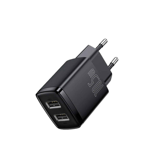 Baseus 10.5W Mini Dual USB Wall Charger for Travel and Daily Use
