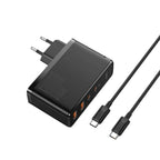Baseus 100W GaN Fast Charger with 2 USB-C and 2 USB-A Ports for Laptops and Smartphones
