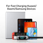 Baseus 100W USB-C to USB-C Display Fast Charging Cable with Power Monitor – E-Marker Chip, 5A Current, Zinc Alloy