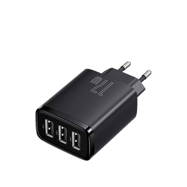 Baseus 17W 3USB Compact Travel Charger - Triple Port Wall Adapter
