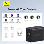Baseus 20W Mini Dual-Port Fast Charger – USB-A + USB-C PD 3.0 Quick Charge Adapter