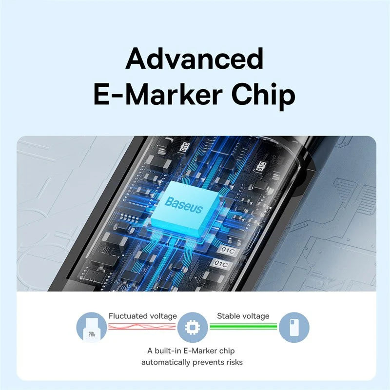 Baseus 240W Καλώδιο Γρήγορης Φόρτισης USB-C σε USB-C – E-Marker Chip, PD 3.1, Κράμα Ψευδαργύρου, Πλεκτό Νάιλον
Καλώδιο Φόρτισης & Δεδομένων USB-C σε USB-C, 2m