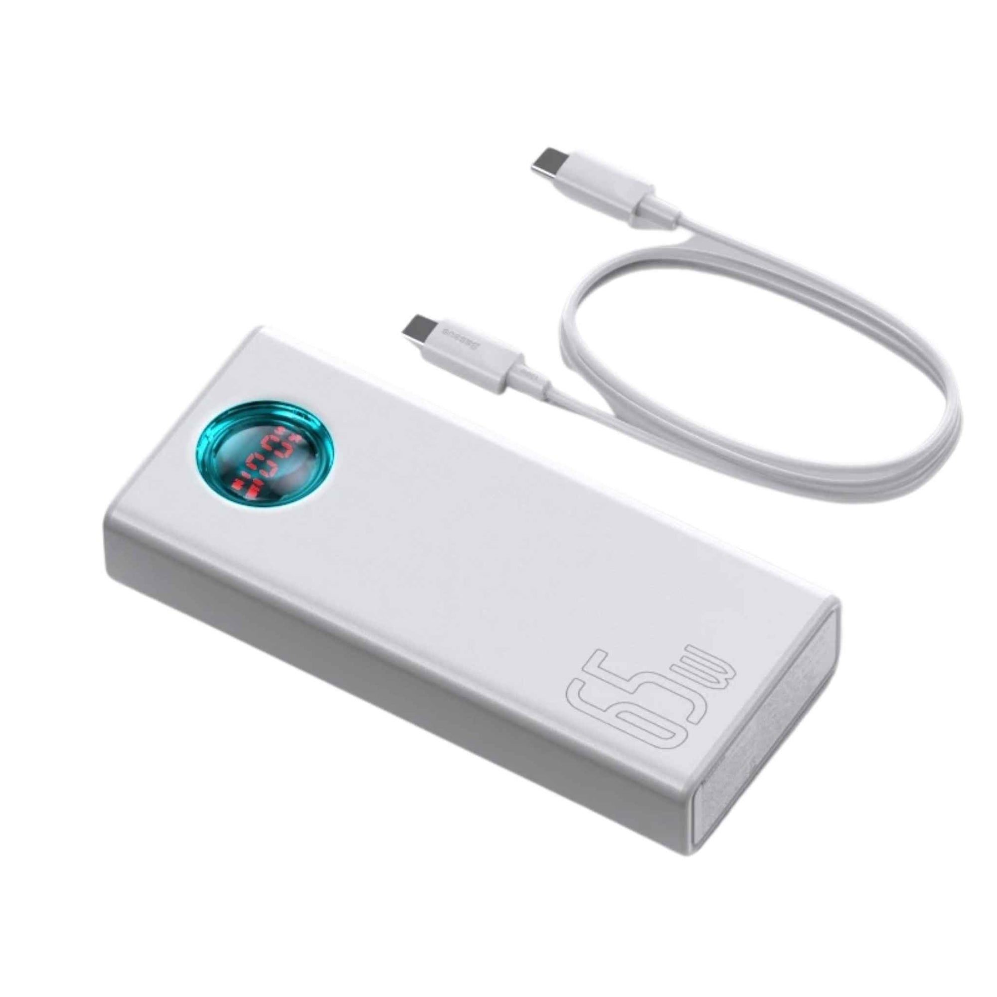Baseus 30000mAh 65W PD USB-C Power Bank – Fast Charging Portable Charger for Laptop, Phone, Tablet
