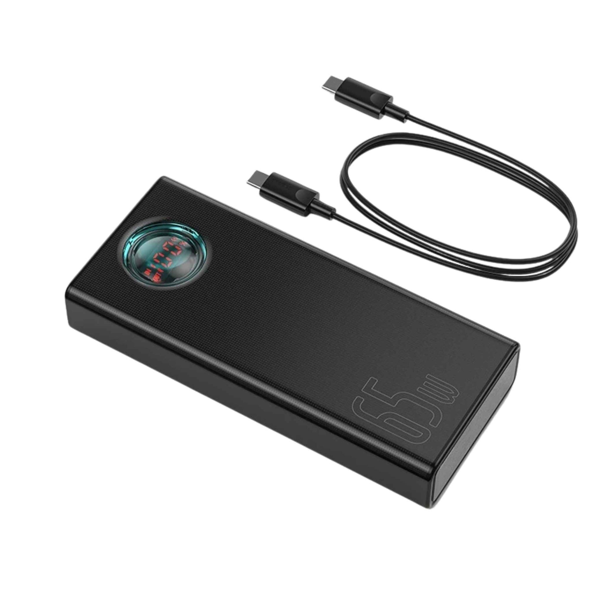 Baseus 30000mAh 65W PD USB-C Power Bank – Fast Charging Portable Charger for Laptop, Phone, Tablet
