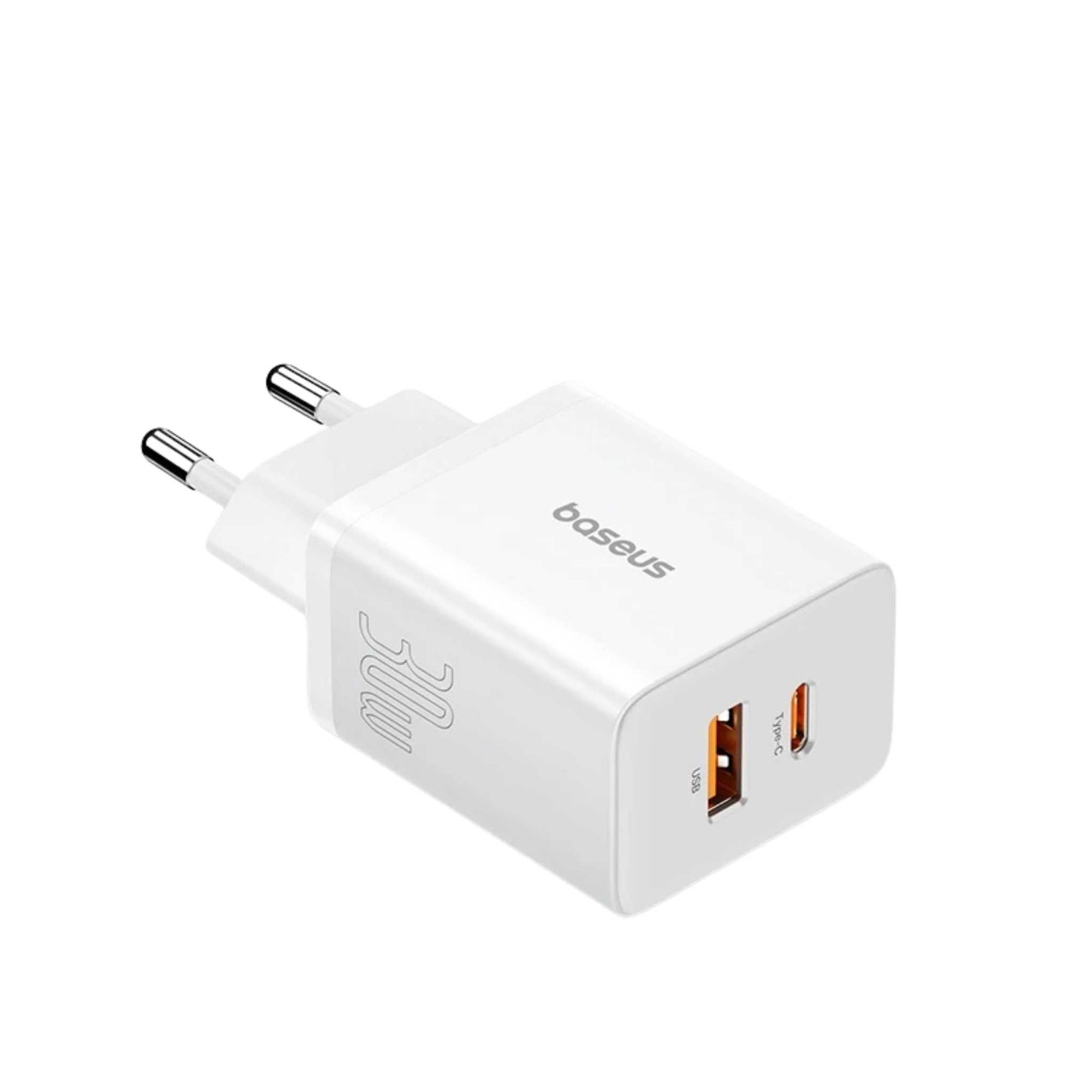 Baseus 30W Dual USB-C and USB-A Wall Charger for iPhone and Samsung Fast Charging
