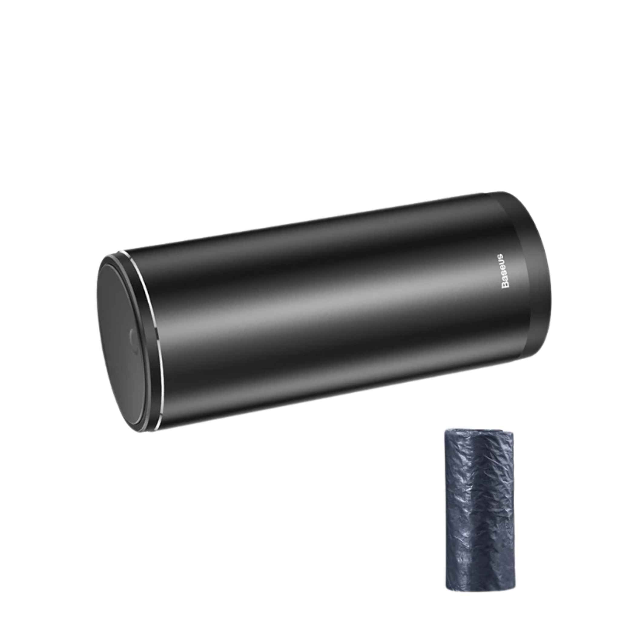 Baseus 500mL portable car trash can with press-to-open lid and odor-locking design, aluminum alloy
