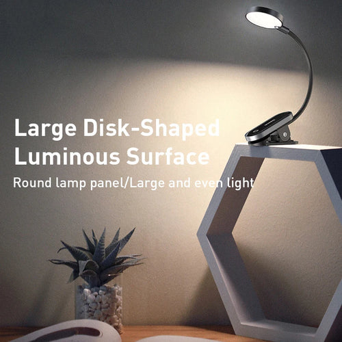 Lampada con Clip Mini Baseus Comfort Reading – Luce LED a 3 Livelli Dimmerabili con Protezione per gli Occhi per Lettura, Studio e Uso Notturno Lampada da Scrivania LED