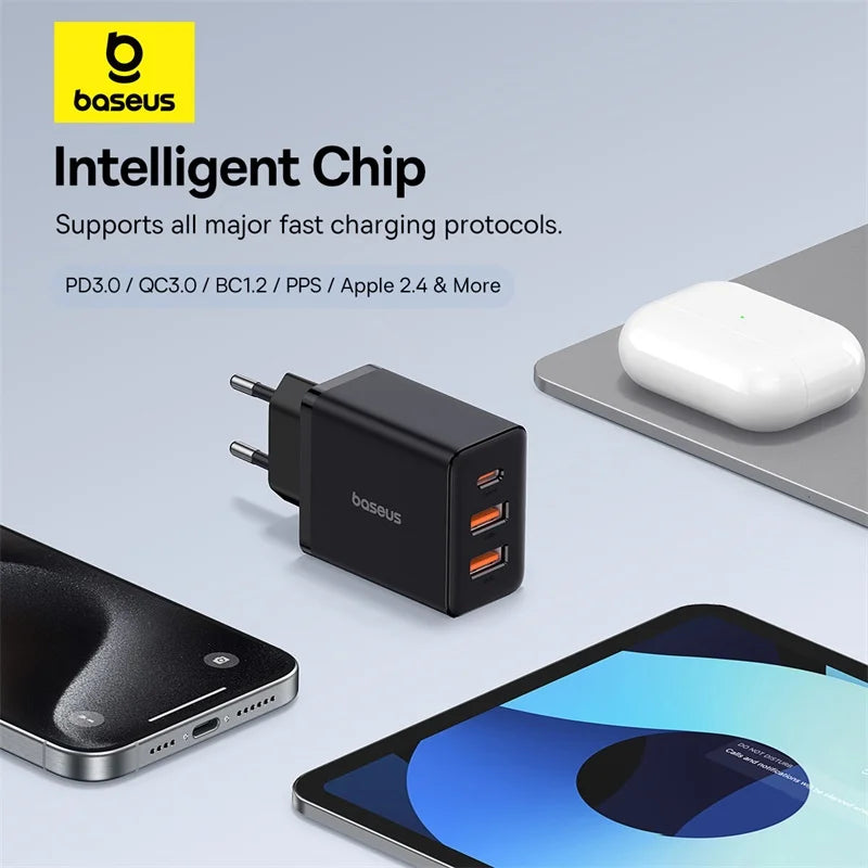 Baseus Cube Fast Charger 30W (3-Port)