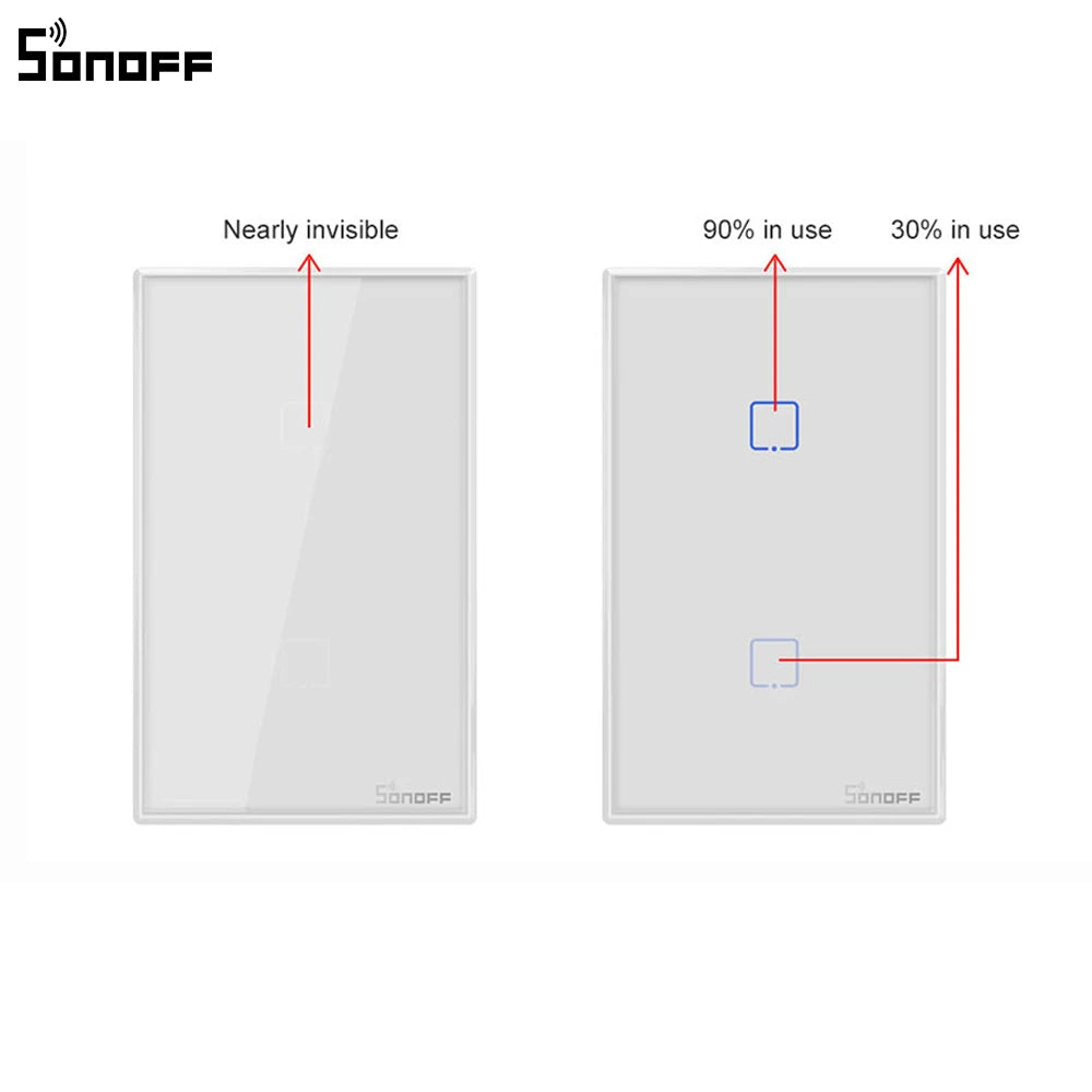 Sonoff T2 US Smart WiFi Wall Light Switch – with Touch & RF Control
