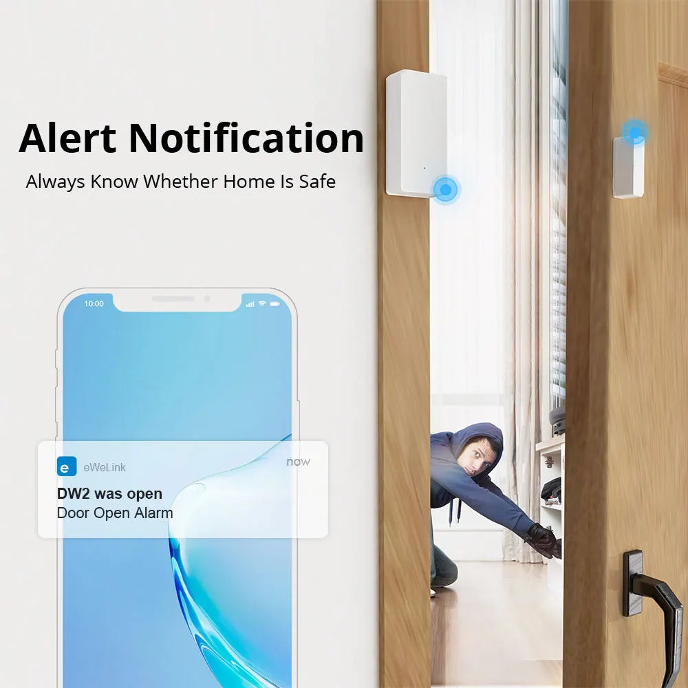 SONOFF DW2 Smart WiFi Door & Window Sensor – Real-Time Security Alerts
